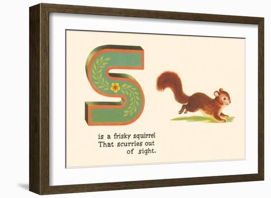 S is a Frisky Squirrel-null-Framed Art Print