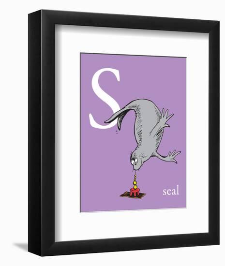 S is for Seal (purple)-Theodor (Dr. Seuss) Geisel-Framed Art Print