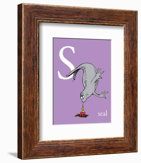 S is for Seal (purple)-Theodor (Dr. Seuss) Geisel-Framed Art Print