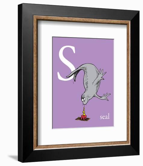 S is for Seal (purple)-Theodor (Dr. Seuss) Geisel-Framed Art Print