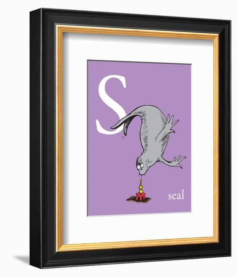 S is for Seal (purple)-Theodor (Dr. Seuss) Geisel-Framed Art Print