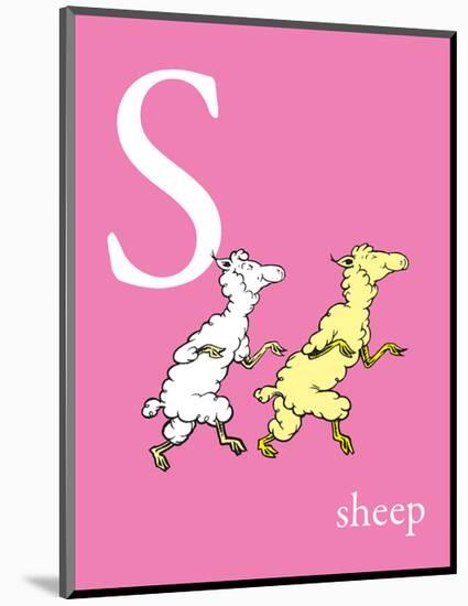 S is for Sheep (pink)-Theodor (Dr. Seuss) Geisel-Mounted Art Print