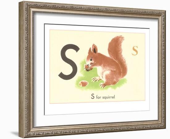 S is for Squirrel-null-Framed Art Print