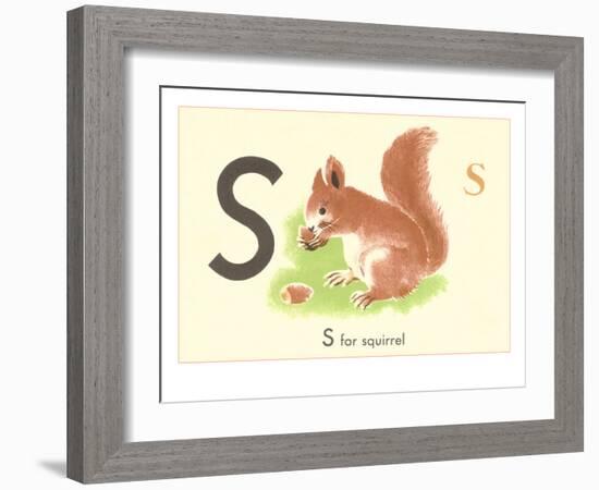 S is for Squirrel-null-Framed Art Print