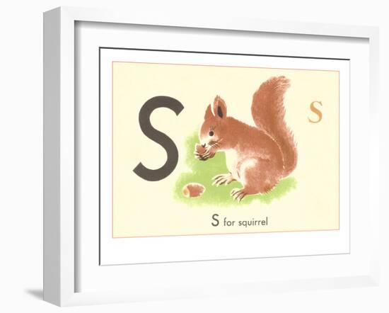 S is for Squirrel-null-Framed Art Print