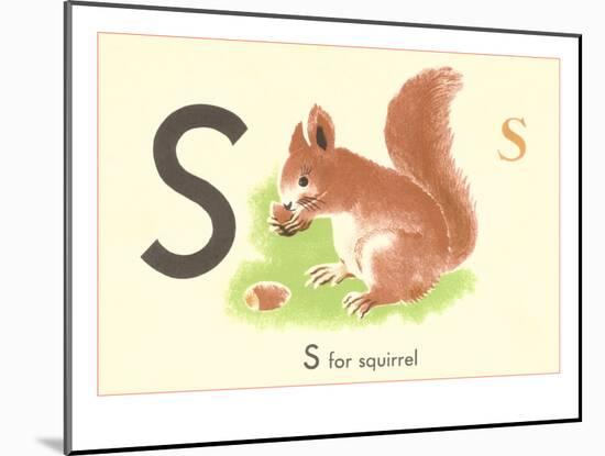 S is for Squirrel-null-Mounted Art Print