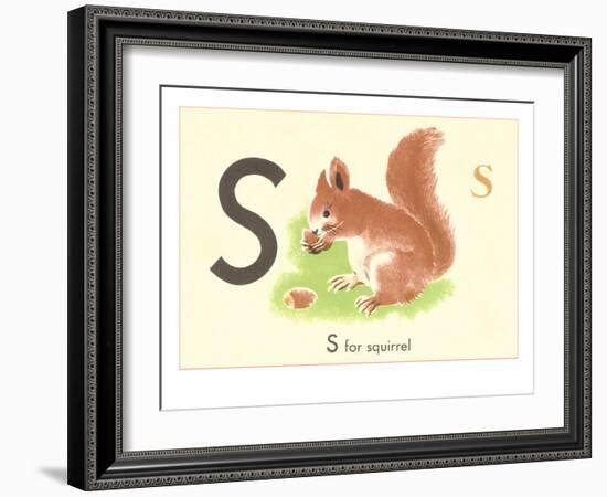 S is for Squirrel-null-Framed Art Print