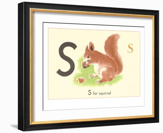 S is for Squirrel-null-Framed Art Print