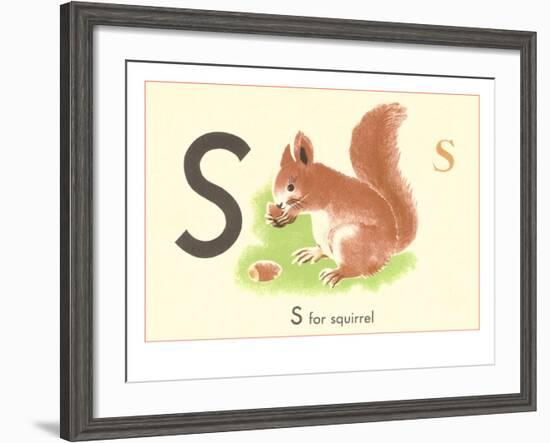 S is for Squirrel-null-Framed Art Print