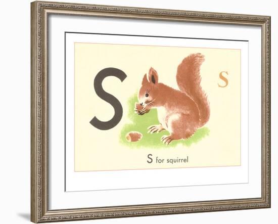 S is for Squirrel-null-Framed Art Print