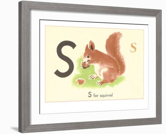 S is for Squirrel-null-Framed Art Print