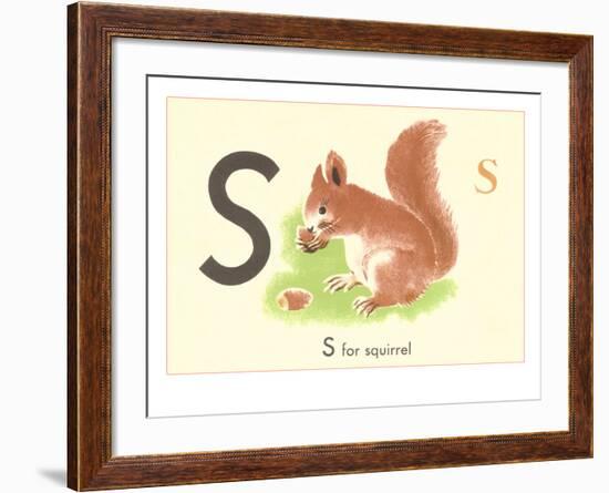 S is for Squirrel-null-Framed Art Print