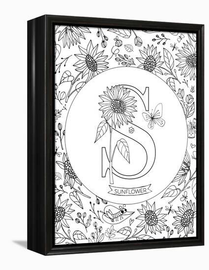 S is for Sunflower-Heather Rosas-Framed Stretched Canvas