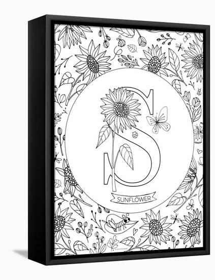 S is for Sunflower-Heather Rosas-Framed Stretched Canvas