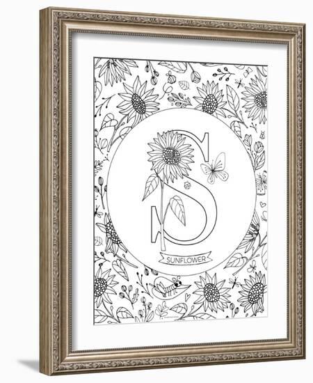 S is for Sunflower-Heather Rosas-Framed Art Print