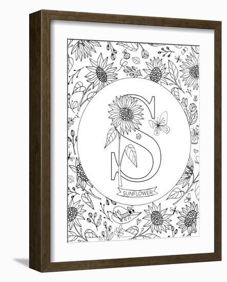 S is for Sunflower-Heather Rosas-Framed Art Print