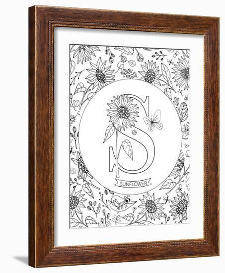 S is for Sunflower-Heather Rosas-Framed Art Print