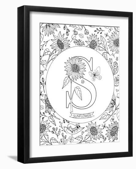 S is for Sunflower-Heather Rosas-Framed Art Print