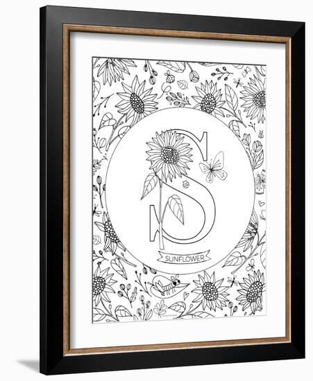 S is for Sunflower-Heather Rosas-Framed Art Print