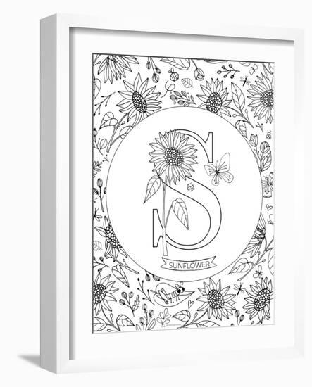 S is for Sunflower-Heather Rosas-Framed Art Print