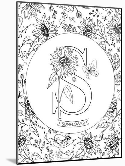 S is for Sunflower-Heather Rosas-Mounted Art Print