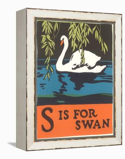 S is for Swan-null-Framed Stretched Canvas