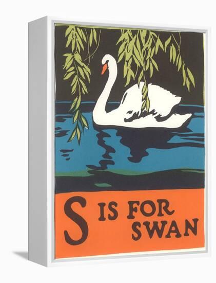 S is for Swan-null-Framed Stretched Canvas