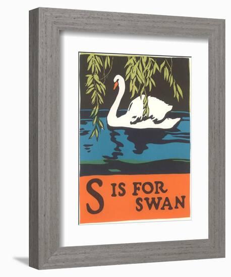 S is for Swan-null-Framed Art Print