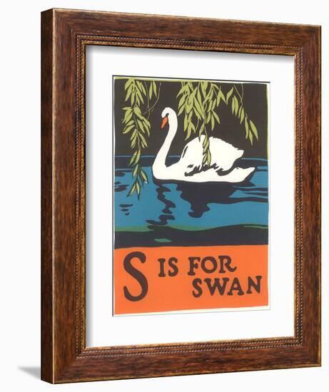 S is for Swan-null-Framed Art Print