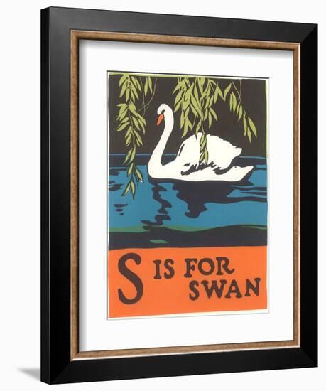 S is for Swan-null-Framed Art Print