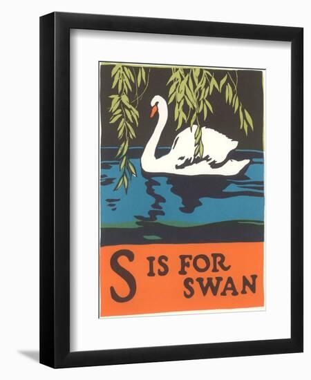 S is for Swan-null-Framed Art Print