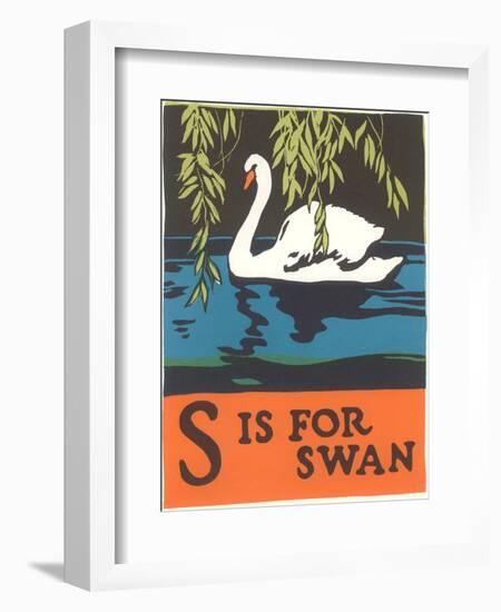 S is for Swan-null-Framed Art Print