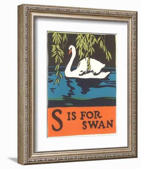 S is for Swan-null-Framed Premium Giclee Print