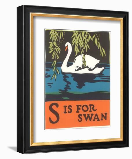 S is for Swan-null-Framed Premium Giclee Print