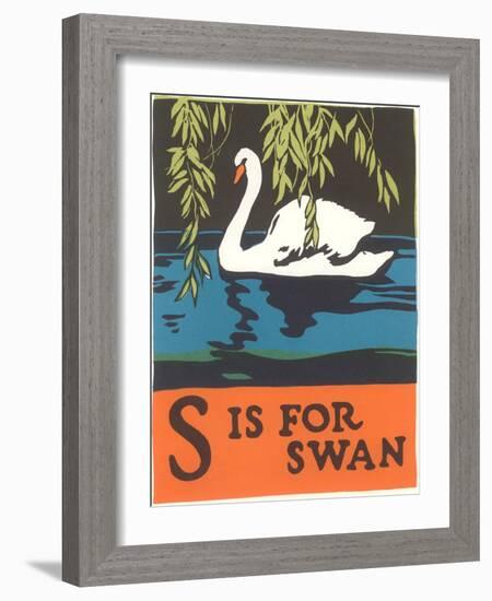 S is for Swan-null-Framed Art Print