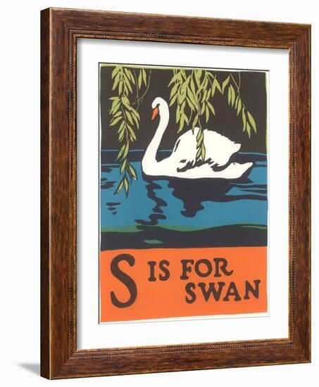 S is for Swan-null-Framed Art Print