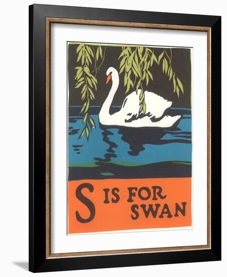 S is for Swan-null-Framed Art Print