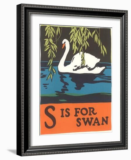 S is for Swan-null-Framed Art Print