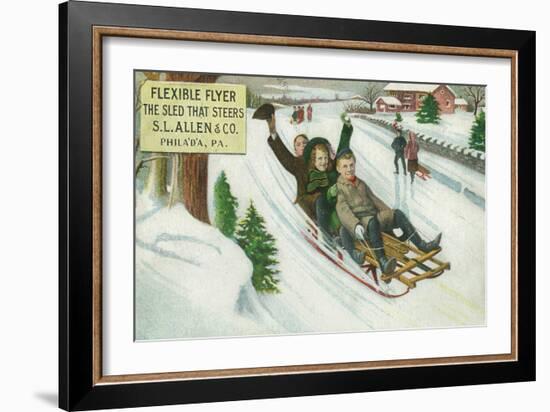 S L Allen & Co Flexible Flyer Sled - Philadelphia, PA-Lantern Press-Framed Art Print