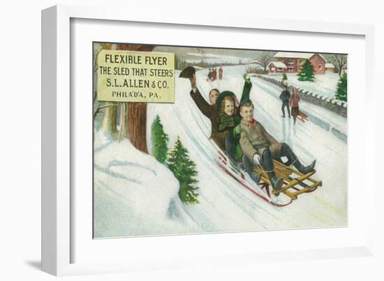 S L Allen & Co Flexible Flyer Sled - Philadelphia, PA-Lantern Press-Framed Art Print