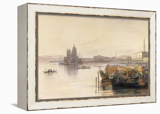 S. Maria della Salute & the Doge's Palace from across the Bacino at Sunset-Edward Lear-Framed Premier Image Canvas