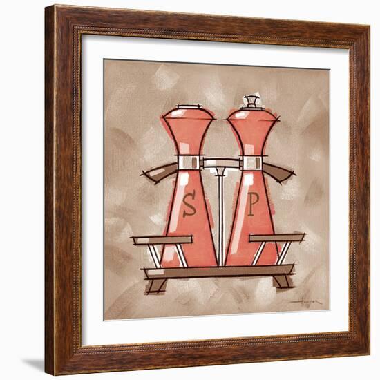 S&P coral & brown-Larry Hunter-Framed Giclee Print