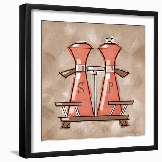 S&P coral & brown-Larry Hunter-Framed Giclee Print