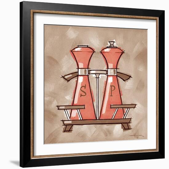 S&P coral & brown-Larry Hunter-Framed Giclee Print