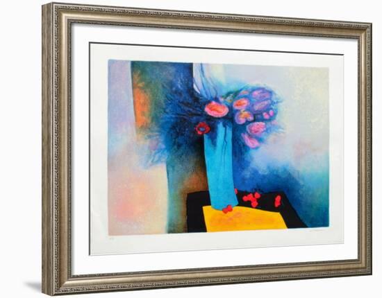 S - Roses And Blue-Claude Gaveau-Framed Limited Edition