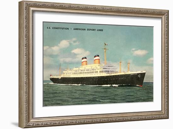 S.S. Constitution, Ocean Liner-null-Framed Art Print