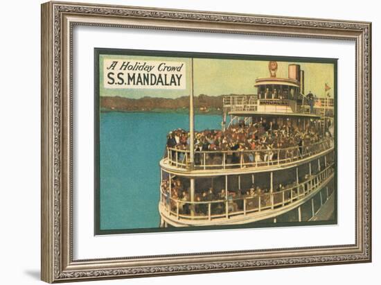 S.S. Mandalay, Crowded Ferry-null-Framed Art Print