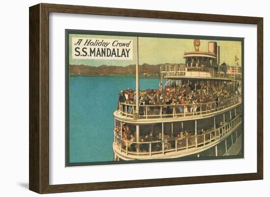 S.S. Mandalay, Crowded Ferry-null-Framed Art Print