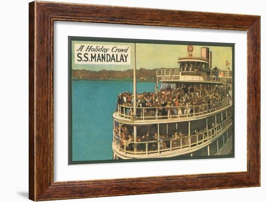 S.S. Mandalay, Crowded Ferry-null-Framed Art Print