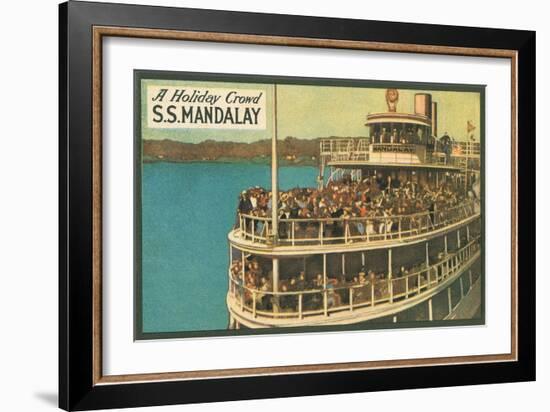 S.S. Mandalay, Crowded Ferry-null-Framed Art Print